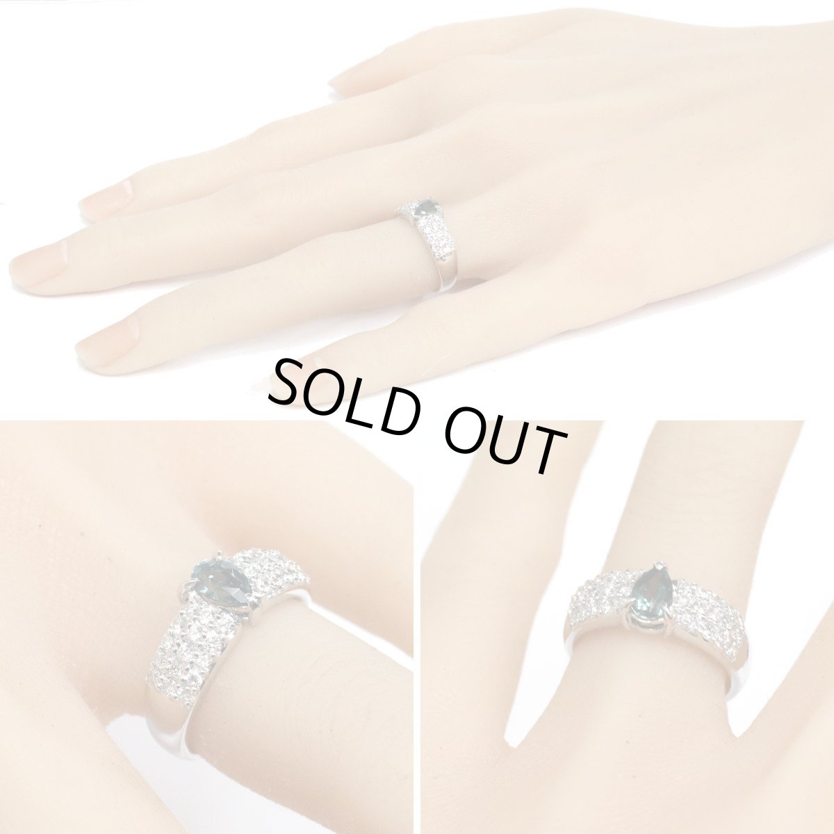 画像9: K18WGアレキサンドライトダイヤモンドリング A0.594 D0.55 5.4g #11 ソーティング (9)