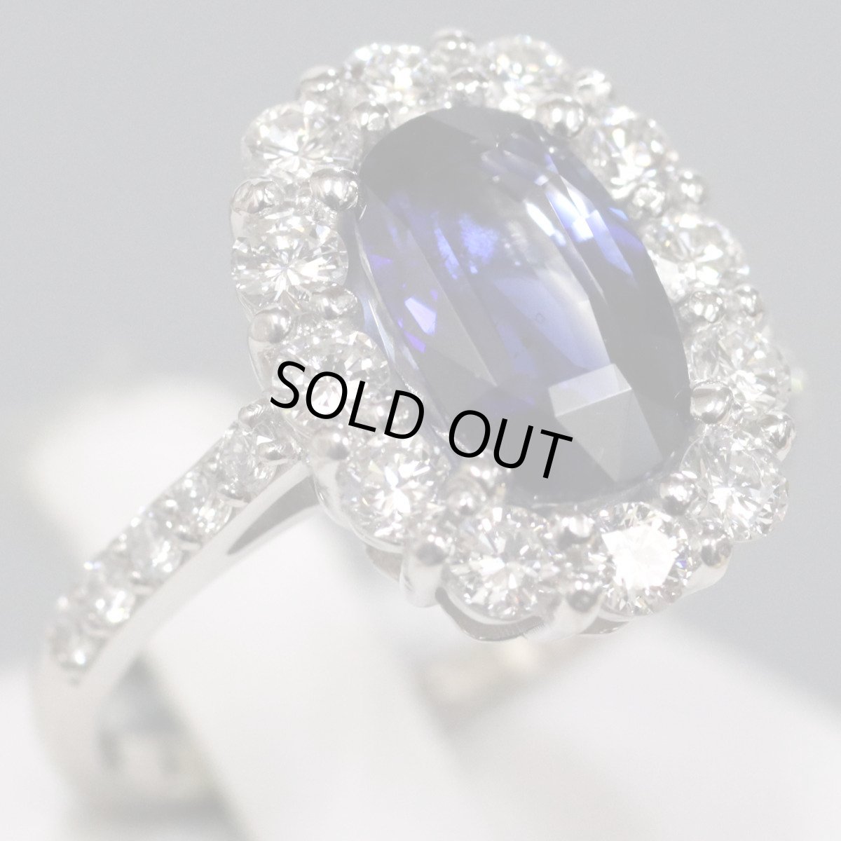 画像1: Pt900コーンフラワーブルーサファイアダイヤモンドリング S2.98 D1.00 7.5g #12.5 AIGS鑑別書 (1)