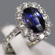 画像1: Pt900コーンフラワーブルーサファイアダイヤモンドリング S2.98 D1.00 7.5g #12.5 AIGS鑑別書 (1)