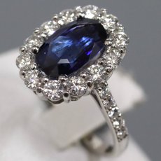 画像2: Pt900コーンフラワーブルーサファイアダイヤモンドリング S2.98 D1.00 7.5g #12.5 AIGS鑑別書 (2)