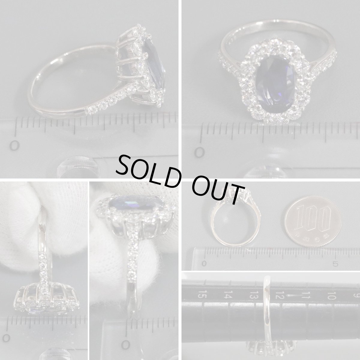 画像8: Pt900コーンフラワーブルーサファイアダイヤモンドリング S2.98 D1.00 7.5g #12.5 AIGS鑑別書 (8)