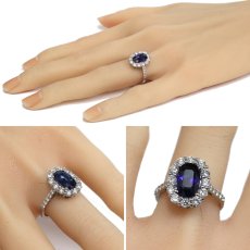 画像9: Pt900コーンフラワーブルーサファイアダイヤモンドリング S2.98 D1.00 7.5g #12.5 AIGS鑑別書 (9)