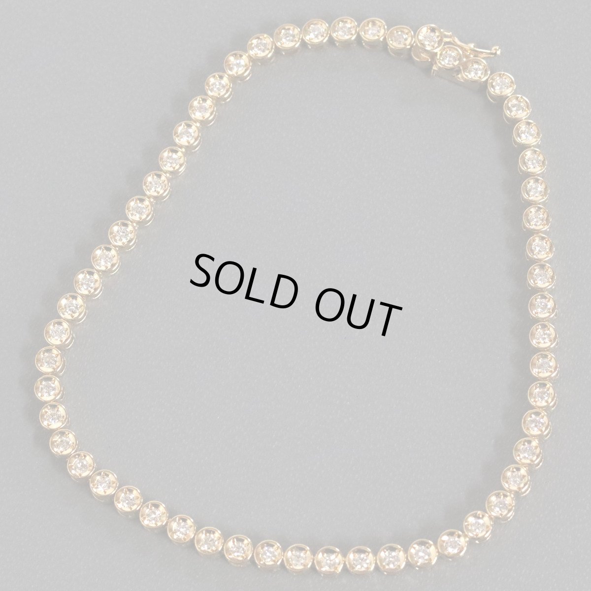 画像1: K18ダイヤモンドテニスブレスレット D1.00 8.4g 18.5cm (1)