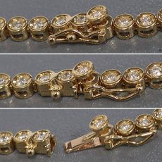 画像4: K18ダイヤモンドテニスブレスレット D1.00 8.4g 18.5cm (4)