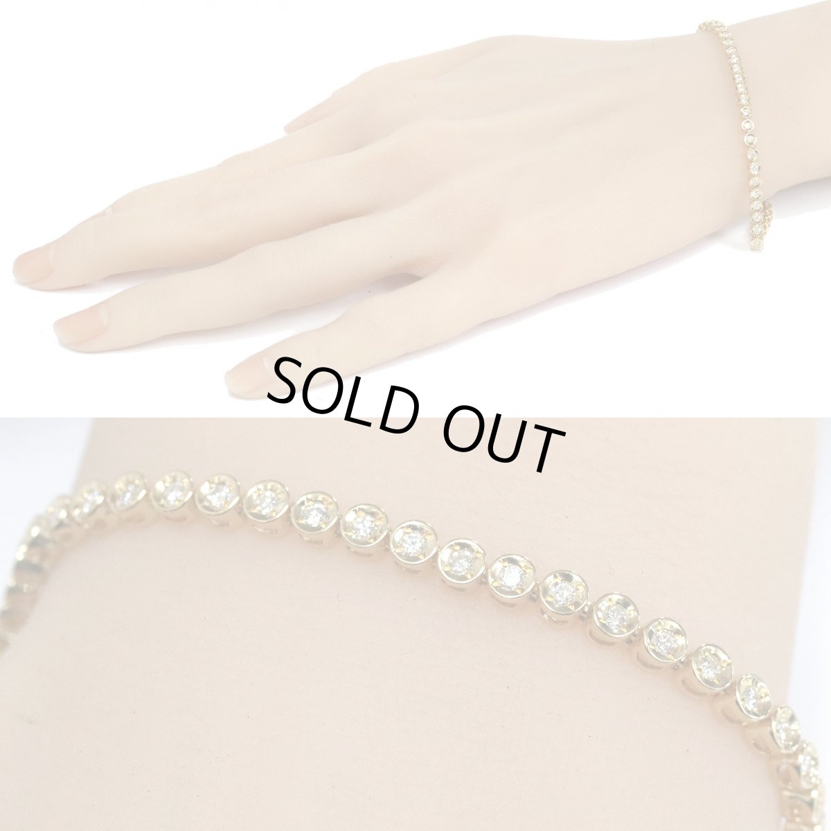 画像9: K18ダイヤモンドテニスブレスレット D1.00 8.4g 18.5cm (9)