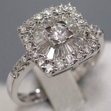 画像1: 18K/750ダイヤモンドリング D0.43 D0.50 4.3g #13.5 (1)