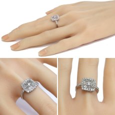 画像10: 18K/750ダイヤモンドリング D0.43 D0.50 4.3g #13.5 (10)