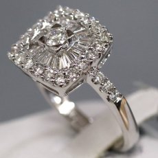 画像2: 18K/750ダイヤモンドリング D0.43 D0.50 4.3g #13.5 (2)