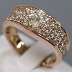 画像1: K18PGダイヤモンドリング D0.533 D0.64 6.6g #12.5 鑑定書 (1)