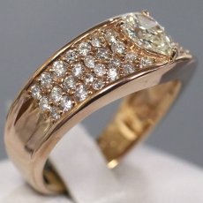 画像2: K18PGダイヤモンドリング D0.533 D0.64 6.6g #12.5 鑑定書 (2)