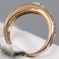 画像5: K18PGダイヤモンドリング D0.533 D0.64 6.6g #12.5 鑑定書 (5)