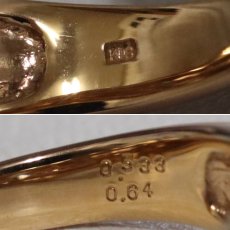 画像7: K18PGダイヤモンドリング D0.533 D0.64 6.6g #12.5 鑑定書 (7)