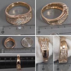 画像8: K18PGダイヤモンドリング D0.533 D0.64 6.6g #12.5 鑑定書 (8)