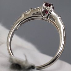 画像6: Pt900ダイヤモンド非加熱ピジョンブラッドルビーリング R0.62 D0.30 5.4g #13 AIGS鑑別書 (6)