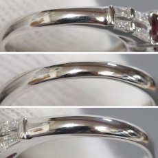 画像7: Pt900ダイヤモンド非加熱ピジョンブラッドルビーリング R0.62 D0.30 5.4g #13 AIGS鑑別書 (7)