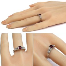 画像9: Pt900ダイヤモンド非加熱ピジョンブラッドルビーリング R0.62 D0.30 5.4g #13 AIGS鑑別書 (9)