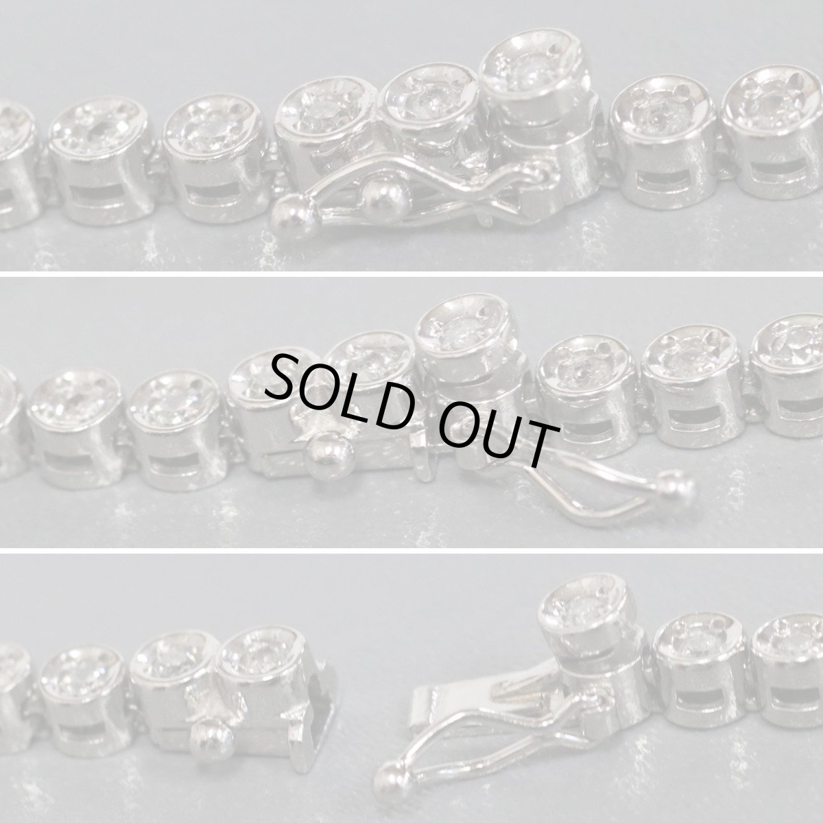 画像4: Pt850ダイヤモンドテニスブレスレット D1.00 13.7g 19cm (4)