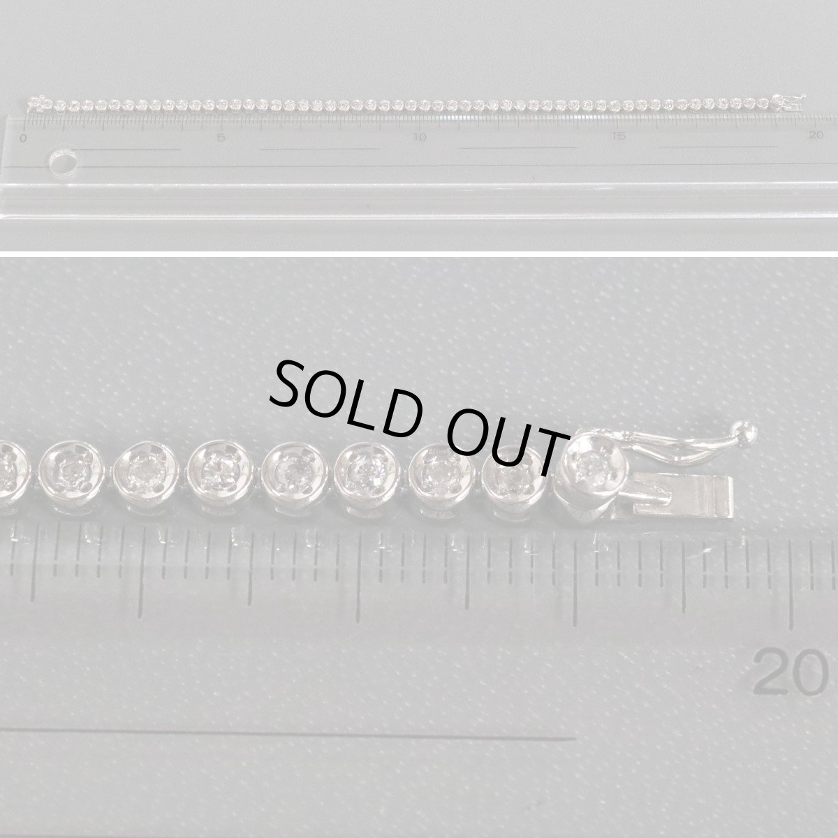 画像8: Pt850ダイヤモンドテニスブレスレット D1.00 13.7g 19cm (8)