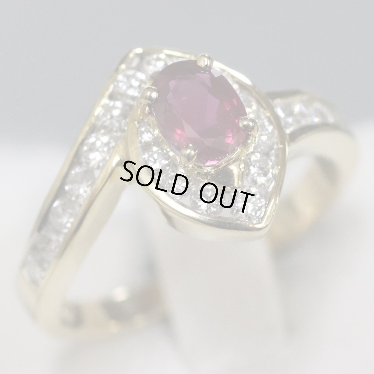 画像1: 750ルビーダイヤモンドリング 4.1g #9 ソーティング (1)