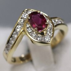 画像1: 750ルビーダイヤモンドリング 4.1g #9 ソーティング (1)