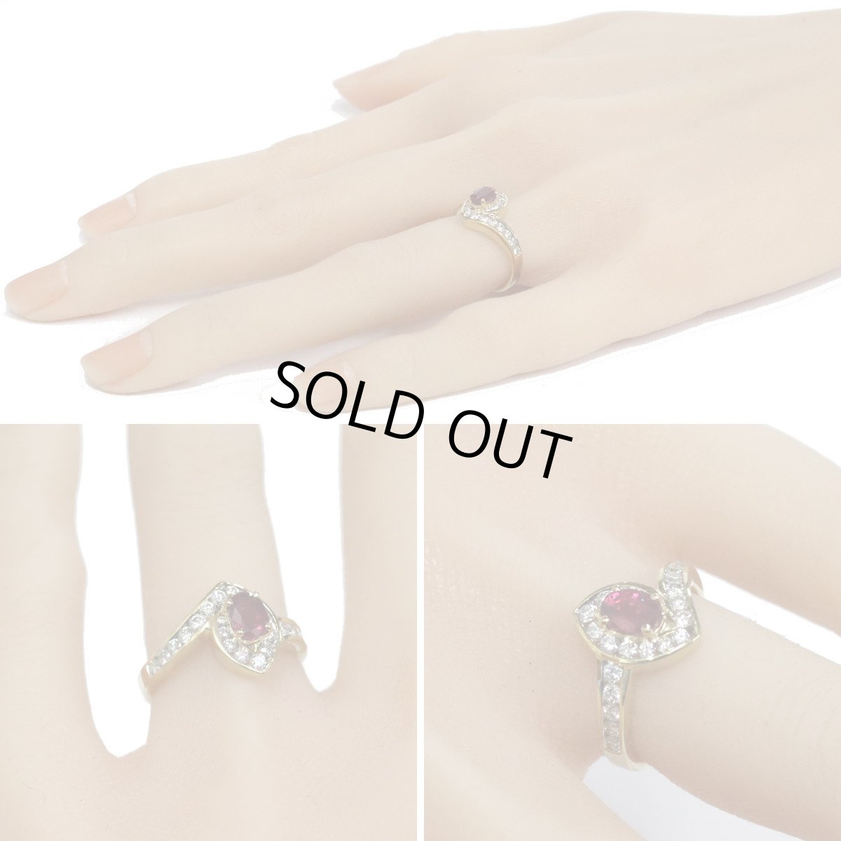 画像10: 750ルビーダイヤモンドリング 4.1g #9 ソーティング (10)