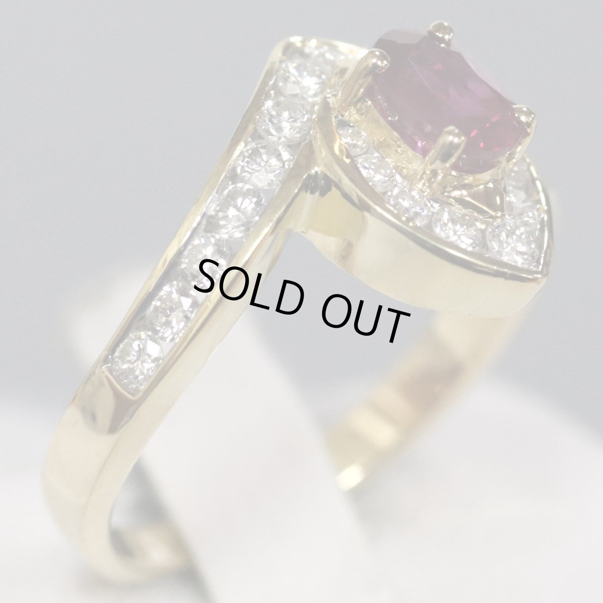 画像2: 750ルビーダイヤモンドリング 4.1g #9 ソーティング (2)