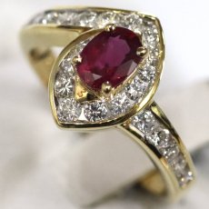 画像4: 750ルビーダイヤモンドリング 4.1g #9 ソーティング (4)