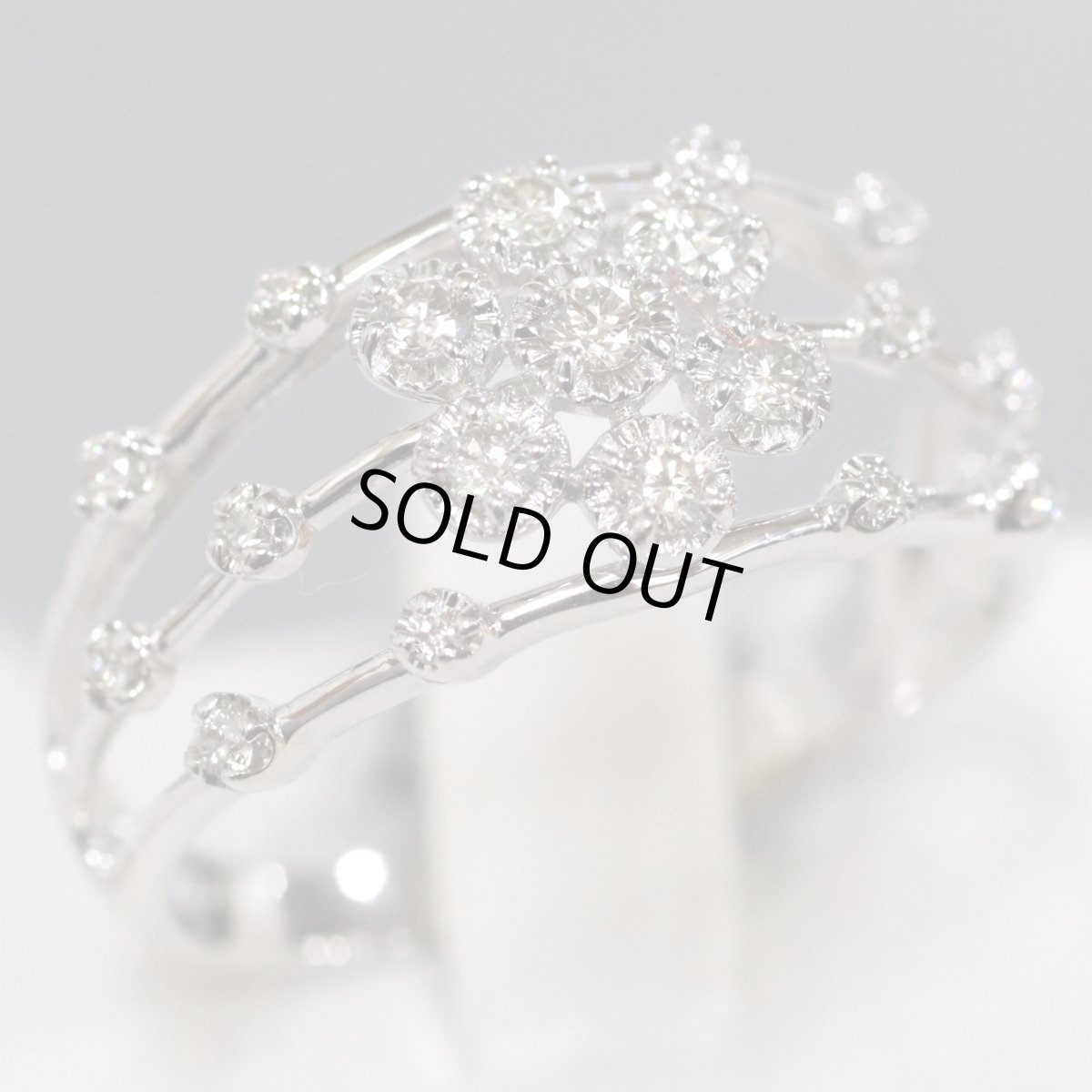 画像1: K18WGダイヤモンドリング D0.25 2.7g #13 (1)