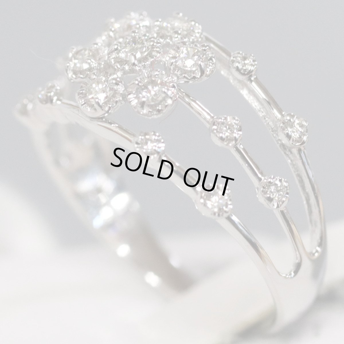 画像2: K18WGダイヤモンドリング D0.25 2.7g #13 (2)