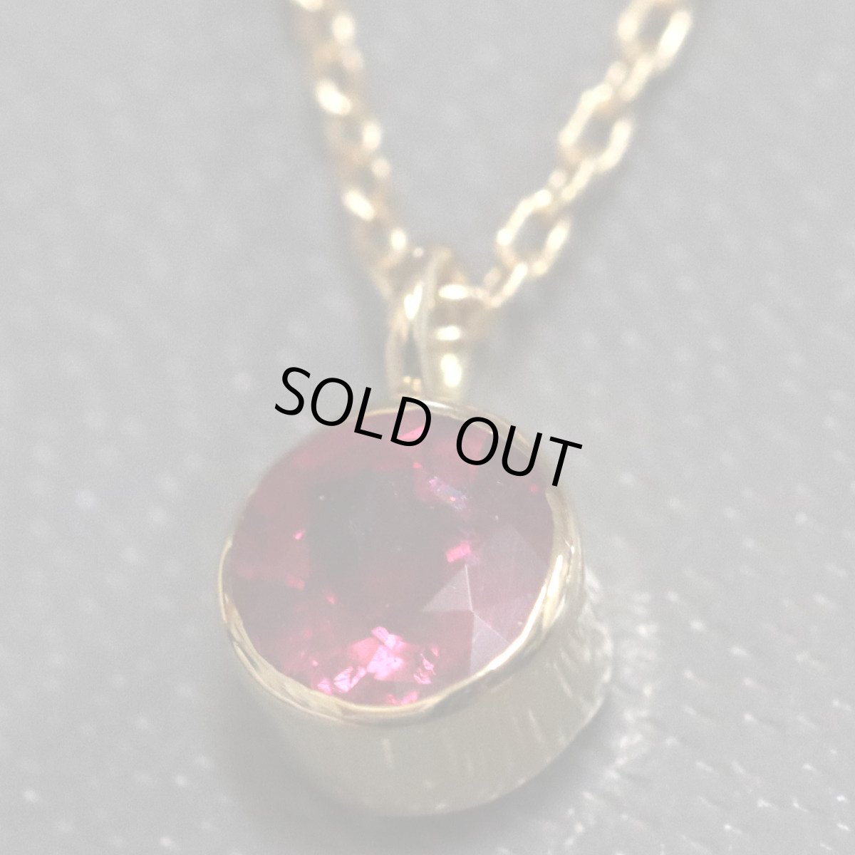 画像3: K18ルビーネックレス R0.30 1.7g AJ付45cm 鑑別カード (3)