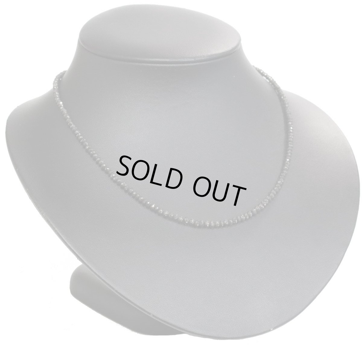 画像1: K14WGブラックダイヤモンドネックレス BkD30.00 6.8g AJ付41-46.5cm (1)