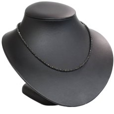 画像1: K14WGブラックダイヤモンドネックレス BkD30.00 6.8g AJ付41-46.5cm (1)