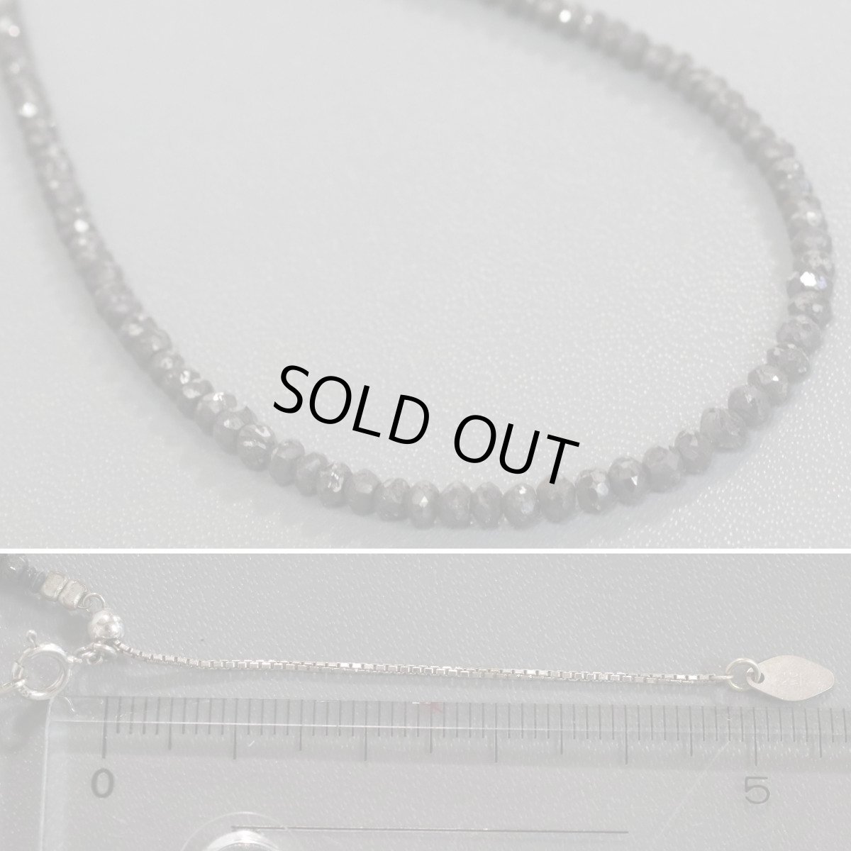 画像7: K14WGブラックダイヤモンドネックレス BkD30.00 6.8g AJ付41-46.5cm (7)