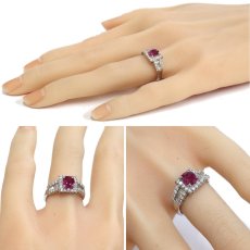 画像9: Pt900ダイヤモンド非加熱ルビーリング R1.072 D0.74 5.6g #12.5 鑑別書 (9)