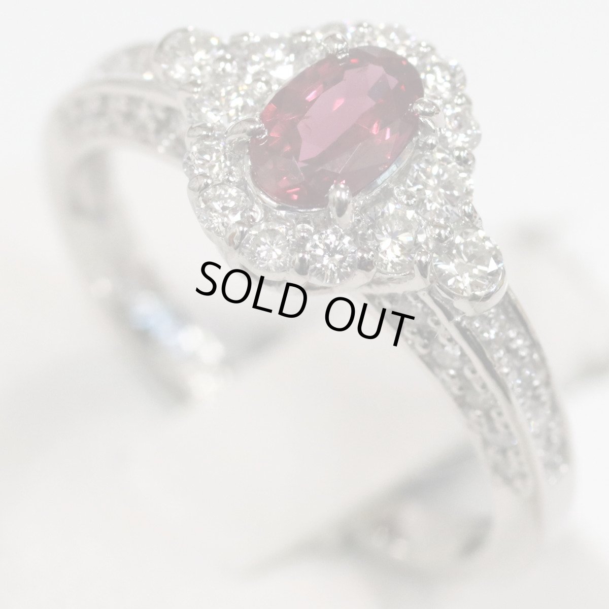 画像4: Pt900ダイヤモンド非加熱ピジョンブラッドルビーリング R0.48 D0.54 4.6g #12 AIGS鑑別書 (4)