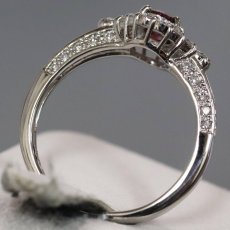 画像5: Pt900ダイヤモンド非加熱ピジョンブラッドルビーリング R0.48 D0.54 4.6g #12 AIGS鑑別書 (5)