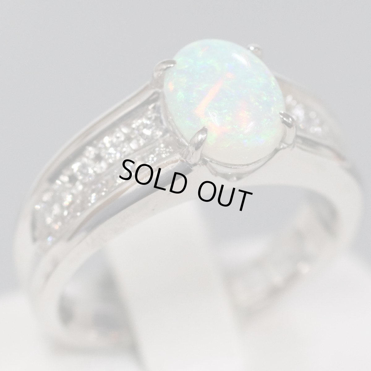 画像1: Pt900オパールダイヤモンドリング O0.86 D0.20 9.2g #10 (1)