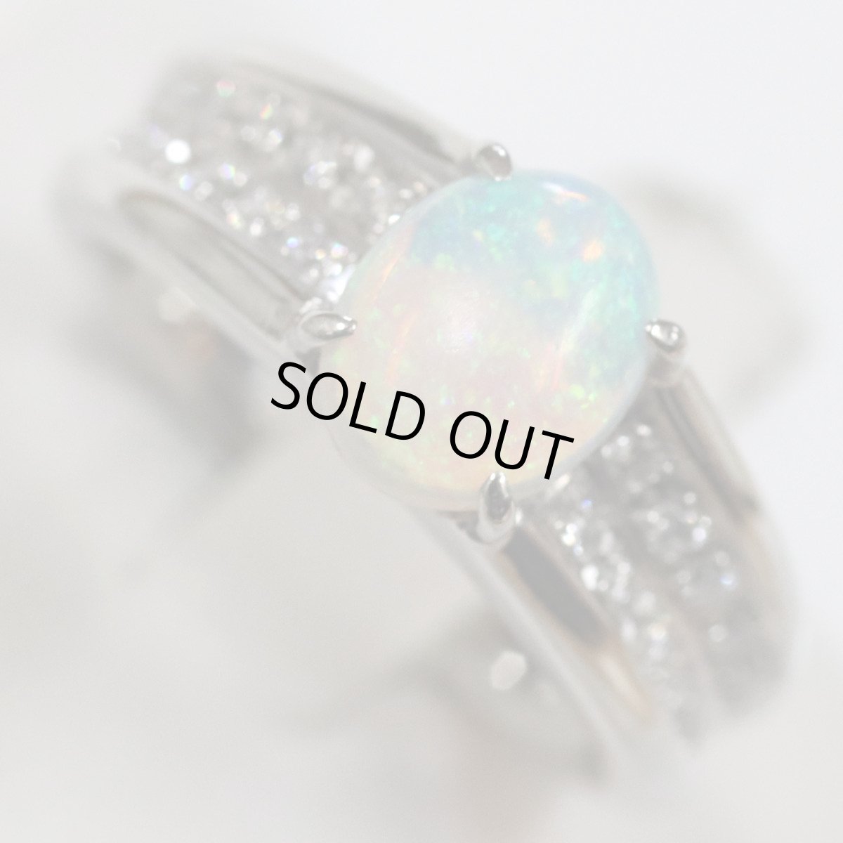 画像3: Pt900オパールダイヤモンドリング O0.86 D0.20 9.2g #10 (3)