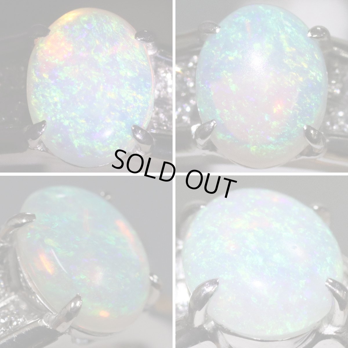 画像4: Pt900オパールダイヤモンドリング O0.86 D0.20 9.2g #10 (4)