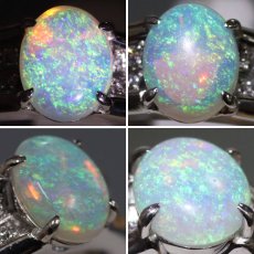 画像4: Pt900オパールダイヤモンドリング O0.86 D0.20 9.2g #10 (4)