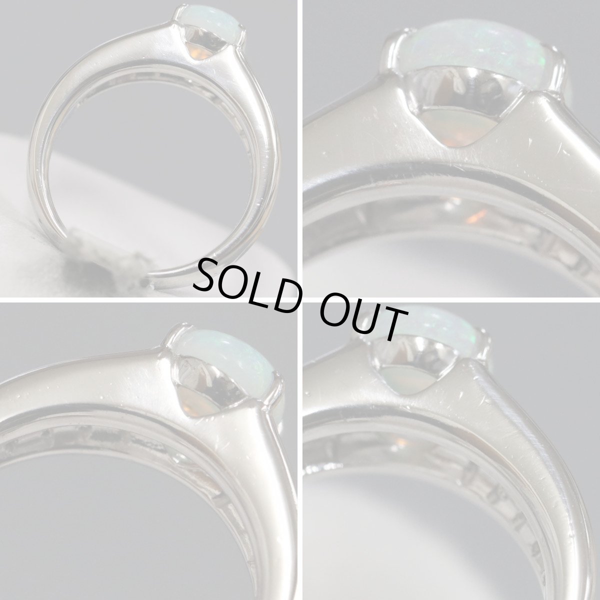 画像5: Pt900オパールダイヤモンドリング O0.86 D0.20 9.2g #10 (5)