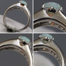 画像5: Pt900オパールダイヤモンドリング O0.86 D0.20 9.2g #10 (5)