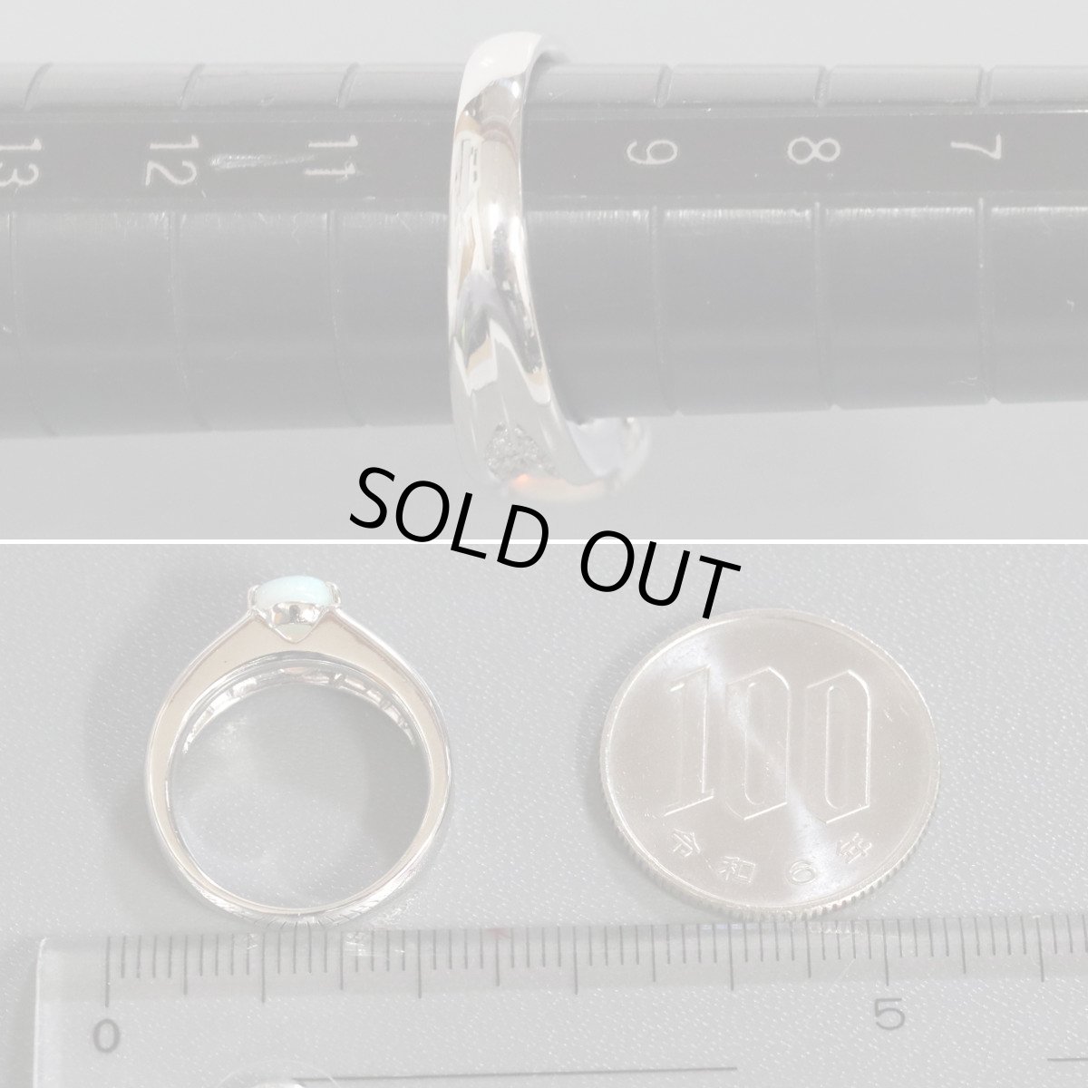 画像8: Pt900オパールダイヤモンドリング O0.86 D0.20 9.2g #10 (8)