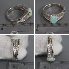 画像9: Pt900オパールダイヤモンドリング O0.86 D0.20 9.2g #10 (9)