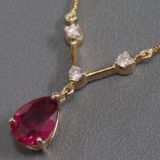 画像2: K18PGルベライトダイヤモンドネックレス 1.08 D0.27 3.2g AJ付45cm 鑑別書 (2)