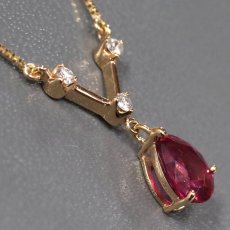 画像3: K18PGルベライトダイヤモンドネックレス 1.08 D0.27 3.2g AJ付45cm 鑑別書 (3)