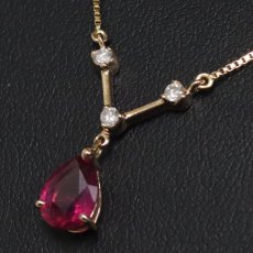 画像7: K18PGルベライトダイヤモンドネックレス 1.08 D0.27 3.2g AJ付45cm 鑑別書 (7)