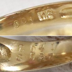 画像8: K18ルビーサファイアダイヤモンドリング パンサーモチーフ R0.41 S0.37 D0.01 6.7g #11 (8)