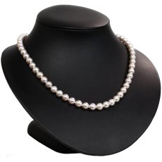 画像1: 無調色パールネックレス シルバー金具 7.0-7.5mm 43cm 鑑別書 (1)