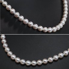 画像3: 無調色パールネックレス シルバー金具 7.0-7.5mm 43cm 鑑別書 (3)